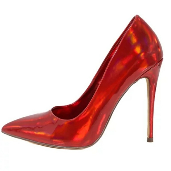Kimie Holographic Pump Heels - Red - Picture 2 of 3
